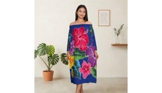 Rayon Dress Hand Painted Floral Design 2026
